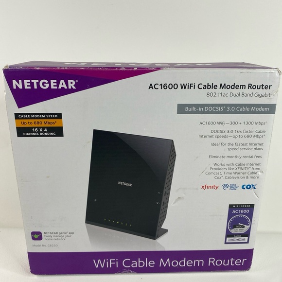 NETGEAR AC1600 Wifi Cable Modem Router | C6250 - Picture 8 of 8